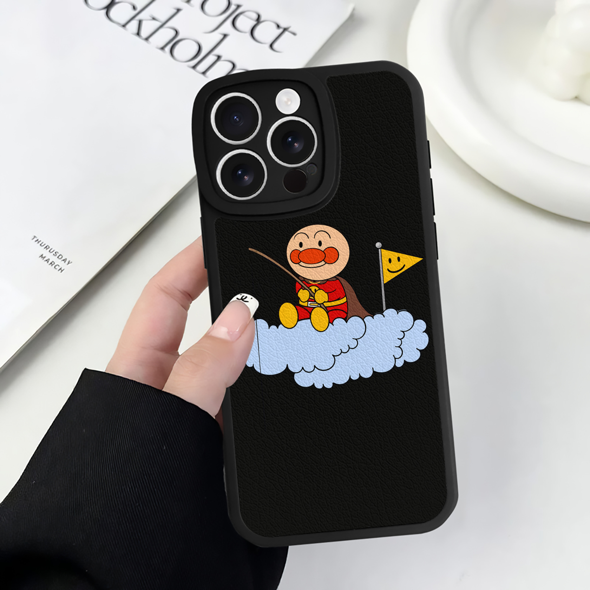 （画像用） アンパンマン Anpanman 【iPhone 16シリーズ対応】シリコンスマホケース（レザー調） 材質：シリコン